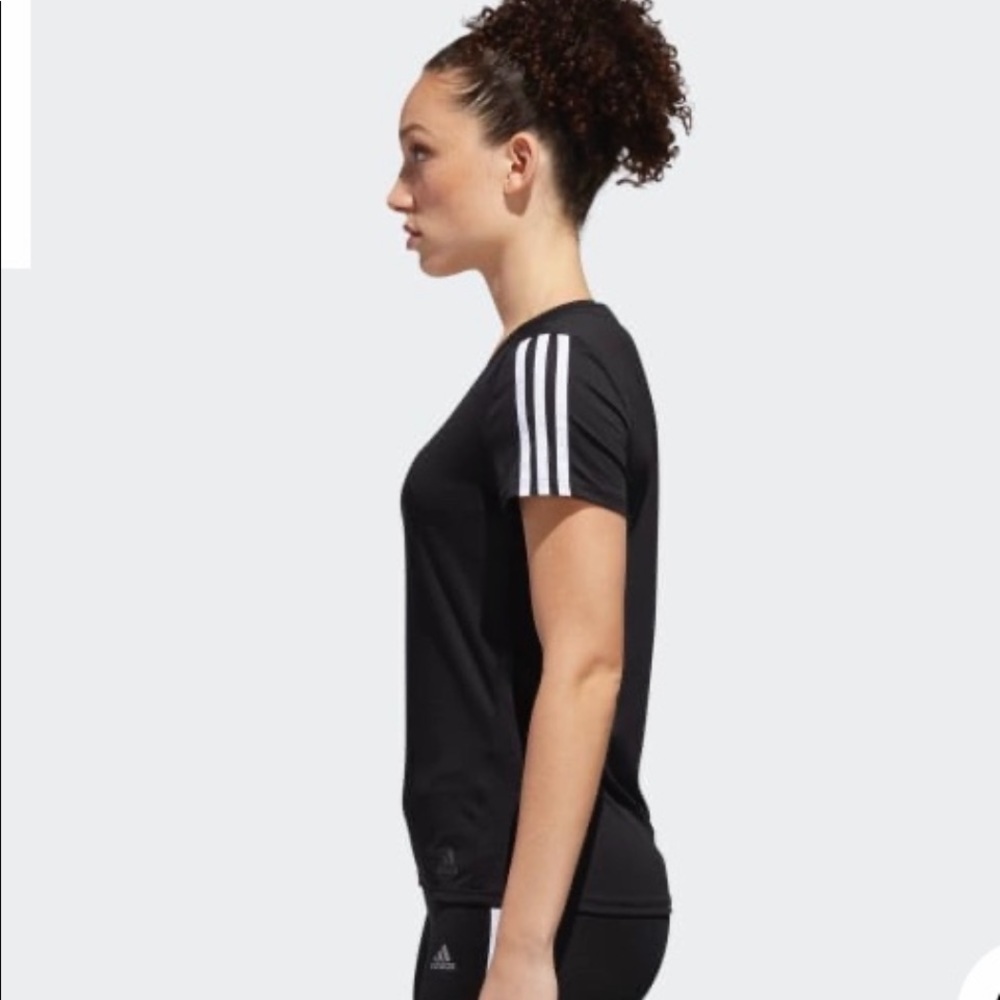Adidas RUNNING 3-STRIPES TEE Size S - Picture 4 of 7